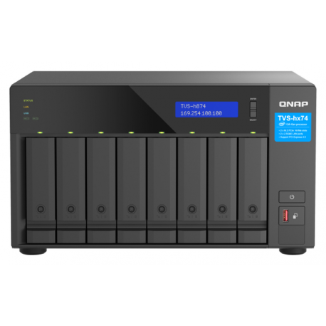 QNAP TVS-H874 - NAS server - 8 bays - SATA 6Gb / s - RAID 0, 1, 5, 6, 10, 50, 60, RAID TP, TM - RAM 64 GB - 2.5 Gigabit Ethernet  /  10 Gigabit Ethernet - iSCSI support - 3