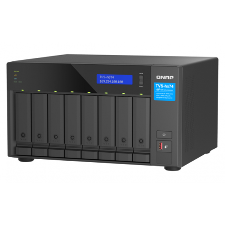QNAP TVS-H874 - NAS server - 8 bays - SATA 6Gb / s - RAID 0, 1, 5, 6, 10, 50, 60, RAID TP, TM - RAM 64 GB - 2.5 Gigabit Ethernet  /  10 Gigabit Ethernet - iSCSI support - 6