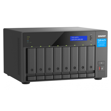 QNAP TVS-H874 - NAS server - 8 bays - SATA 6Gb / s - RAID 0, 1, 5, 6, 10, 50, 60, RAID TP, TM - RAM 64 GB - 2.5 Gigabit Ethernet  /  10 Gigabit Ethernet - iSCSI support - 7