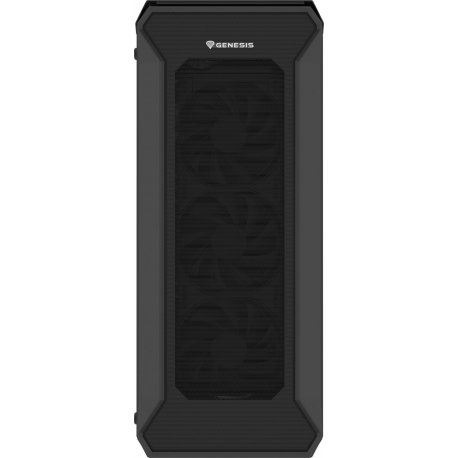 Genesis IRID 505F - Mid tower - ATX - windowed side panel (tempered glass) - no power supply (ATX) - black - USB/Audio - 5