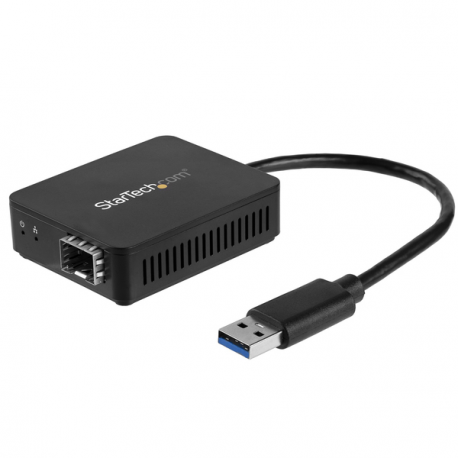 StarTech.com USB 3.0 to Fiber Optic Converter, Compact USB to Open SFP Adapter, USB to Gigabit Network Adapter, USB 3.0 Fiber Adapter Multi Mode(MMF) / Single Mode Fiber (SMF) Compatible - USB Ethernet adapter (US1GA30SFP) - Network adapter - USB 3.0 - 1000Base-LX / 1000Base-SX x 1 - black - 0