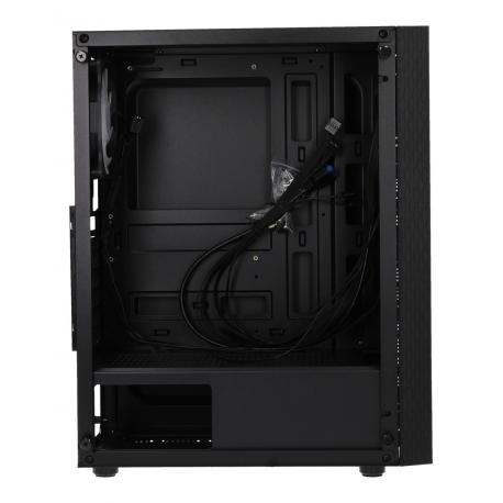 Gembird Fornax 2500 - Mid tower - ATX - windowed side panel (glass) - no power supply (ATX) - black - USB / Audio - 6