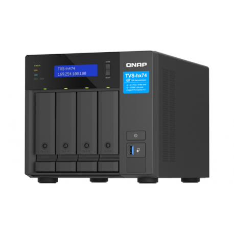 QNAP TVS-H474 - NAS server - 4 bays - SATA 6Gb/s - RAID 0, 1, 5, 6, 10, JBOD, RAID TP, TM - RAM 8 GB - Gigabit Ethernet / 2.5 Gigabit Ethernet - iSCSI support - 4