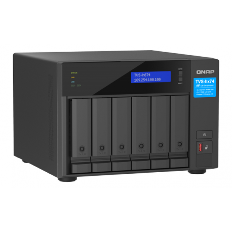 QNAP TVS-H674 - NAS server - 6 bays - SATA 6Gb/s - RAID 0, 1, 5, 6, 10, 50, JBOD, RAID TP, TM - RAM 32 GB - Gigabit Ethernet / 2.5 Gigabit Ethernet - iSCSI support - 3
