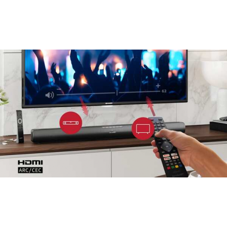 Sharp HT-SB100 - Sound bar - wireless - Bluetooth - glossy black (grille colour - black glossy finish) - 5