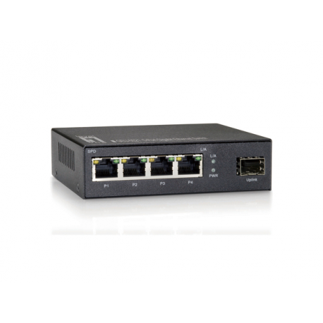 LevelOne GEU-0521 - Switch - unmanaged - 4 x 10 / 100 / 1000 + 1 x Gigabit SFP - desktop, wall-mountable - 0