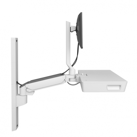 Ergotron CareFit Combo System with Worksurface - Mounting kit (articulating arm, wall track 34", wall mount base, pull-out keyboard tray with integrated worksurface, track mount adapter, wall track covers, track mount bracket) - modular - for LCD display  /  keyboard - plastic, aluminium - white - screen size: up to 27" - wall-mountable - 5