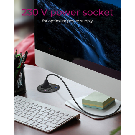 ICY BOX IB-HUB1430-CR - Hub - in-desk - 2 x SuperSpeed USB 3.0 + 1 x USB-C - 4