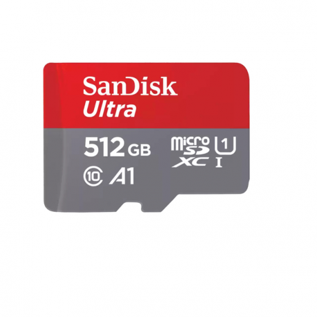SanDisk Ultra - Flash memory card (microSDXC to SD adapter included) - 512 GB - A1  /  UHS Class 1  /  Class10 - microSDXC UHS-I - 0