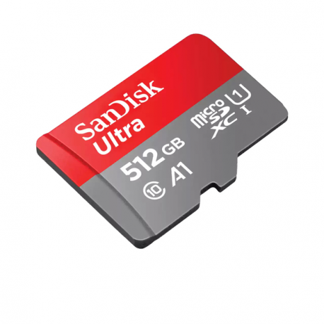 SanDisk Ultra - Flash memory card (microSDXC to SD adapter included) - 512 GB - A1  /  UHS Class 1  /  Class10 - microSDXC UHS-I - 1