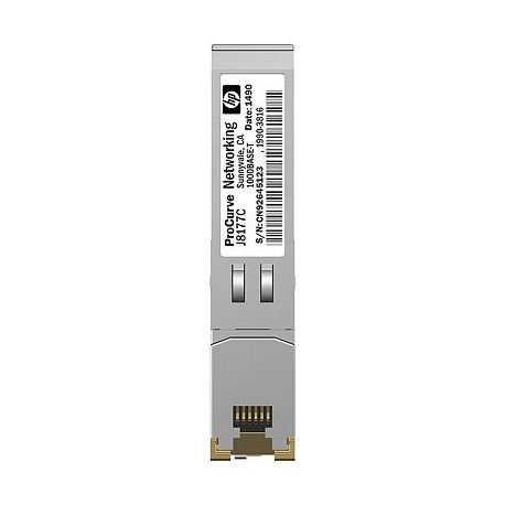 HPE - SFP (mini-GBIC) transceiver module - GigE - 1000Base-T - RJ-45 - for HPE 1810, 1910, 20p 10 / 100 / 1000, 2610, 3500, 6200, Switch 8212; HPE Aruba 2530, 5406 - 0
