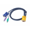 ATEN - Keyboard  /  video  /  mouse (KVM) cable - DB-15 (M) to PS / 2, HD-15 (VGA) (M) - 3 m - for KVM on the NET CS1708, CS1716; MasterView ACS-1208, ACS-1216; Slideaway ACS1208, ACS1216