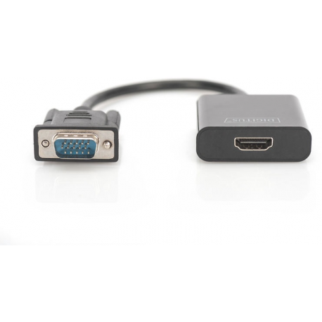 MicroConnect - HDMI adapter - USB, HD-15 (VGA) to HDMI female - 15 cm - black - active, 1080p support - 1