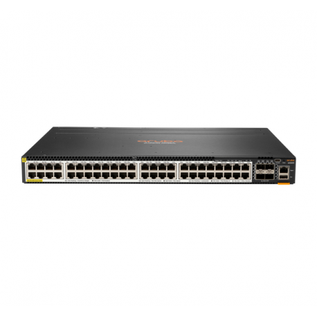 HPE Aruba 6300M - Switch - L3 - Managed - 48 x 100 / 1000 / 2.5G / 5G (PoE+) + 4 x 1 Gigabit / 10 Gigabit / 25 Gigabit / 50 Gigabit SFP56 (uplink / stacking) - front and side to back - rack-mountable - PoE+ (2880 W) - 0