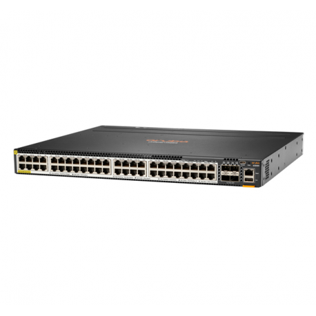 HPE Aruba 6300M - Switch - L3 - Managed - 48 x 100 / 1000 / 2.5G / 5G (PoE+) + 4 x 1 Gigabit / 10 Gigabit / 25 Gigabit / 50 Gigabit SFP56 (uplink / stacking) - front and side to back - rack-mountable - PoE+ (2880 W) - 1