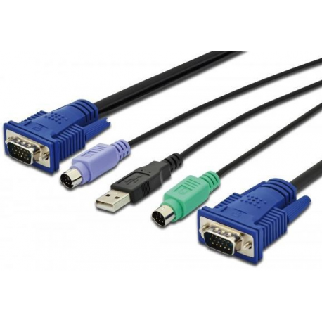 Digitus KVM Cable Set, VGA, USB Black, 3,0 m Digitus - 0