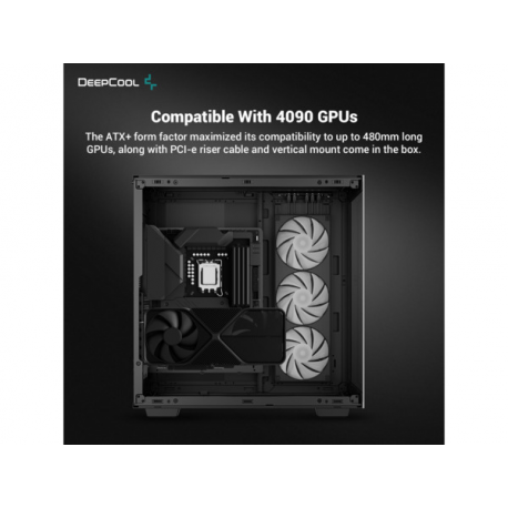 DeepCool CH780 - Tower - extended ATX - windowed side panel (tempered glass) - no power supply (ATX  /  PS / 2) - black - USB / Audio - 1