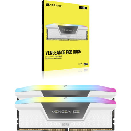 CORSAIR Vengeance RGB - DDR5 - kit - 64 GB: 2 x 32 GB - DIMM 288-pin - 6400 MHz / PC5-51200 - CL32 - 1.4 V - white - 2