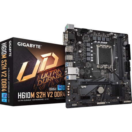 Gigabyte H610M S2H V2 DDR4 - 1.0 - motherboard - micro ATX - LGA1700 Socket - H610 Chipset - USB 3.2 Gen 1 - Gigabit LAN - onboard graphics (CPU required) - HD Audio (8-channel) - 4