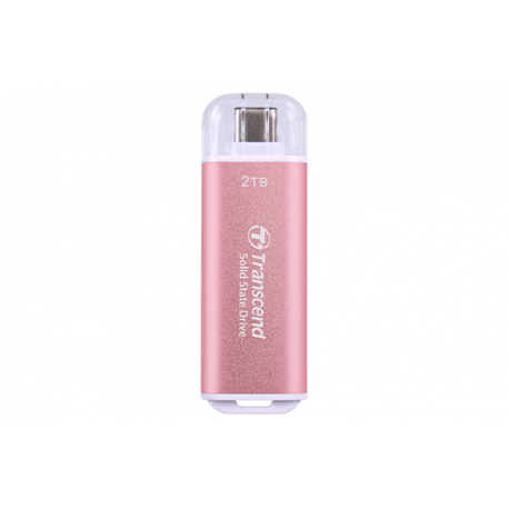 Transcend ESD300 - SSD - 2 TB - external (portable) - USB 3.2 Gen 2x1 (USB-C connector) - rosy pink - 0