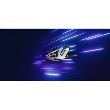 Kingston FURY Renegade RGB - DDR5 - module - 48 GB - DIMM 288-pin - 6400 MHz / PC5-51200 - CL32 - 1.4 V - unbuffered - on-die ECC - black & silver - 1