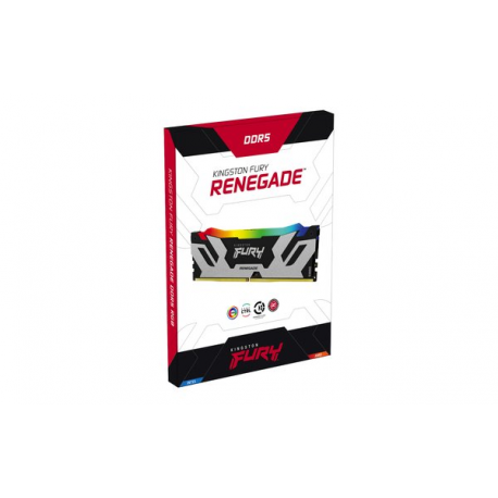 Kingston FURY Renegade RGB - DDR5 - module - 48 GB - DIMM 288-pin - 6400 MHz / PC5-51200 - CL32 - 1.4 V - unbuffered - on-die ECC - black & silver - 2