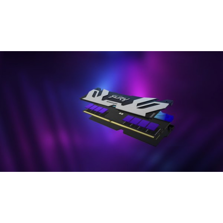 Kingston FURY Renegade RGB - DDR5 - module - 48 GB - DIMM 288-pin - 6400 MHz / PC5-51200 - CL32 - 1.4 V - unbuffered - on-die ECC - black & silver - 7