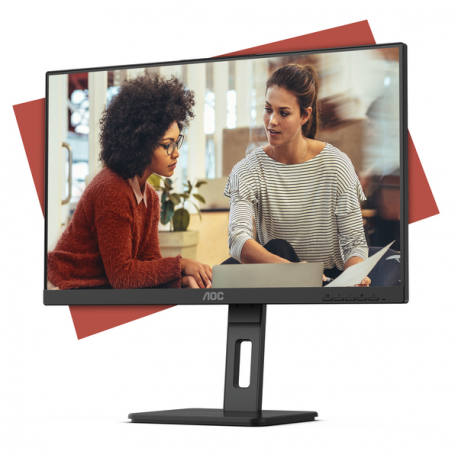 AOC 24E3QAF - LED monitor - 24" - 1920 x 1080 Full HD (1080p) @ 75 Hz - IPS - 1000:1 - 4 ms - HDMI, VGA, DisplayPort - speakers - textured black - 9