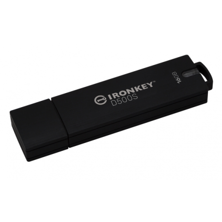 Kingston IronKey D500S - USB flash drive - encrypted - 16 GB - USB 3.2 Gen 1 - TAA Compliant - 2