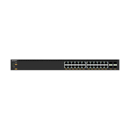 NETGEAR AV Line M4350-24X4V - Switch - L3 - Managed - 24 x 100 / 1000 / 2.5G / 5G / 10GBase-T (PoE+) + 4 x 1 / 10 / 25 Gigabit SFP28 - front to back airflow - rack-mountable - PoE+ (576 W) - 2