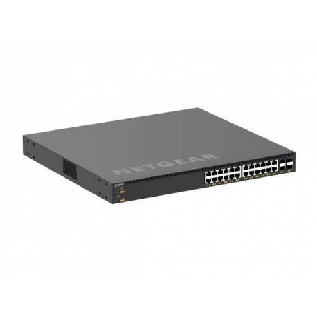 NETGEAR AV Line M4350-24X4V - Switch - L3 - Managed - 24 x 100 / 1000 / 2.5G / 5G / 10GBase-T (PoE+) + 4 x 1 / 10 / 25 Gigabit SFP28 - front to back airflow - rack-mountable - PoE+ (576 W) - 3
