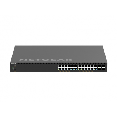 NETGEAR AV Line M4350-24X4V - Switch - L3 - Managed - 24 x 100 / 1000 / 2.5G / 5G / 10GBase-T (PoE+) + 4 x 1 / 10 / 25 Gigabit SFP28 - front to back airflow - rack-mountable - PoE+ (576 W) - 4