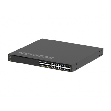 NETGEAR AV Line M4350-24X4V - Switch - L3 - Managed - 24 x 100 / 1000 / 2.5G / 5G / 10GBase-T (PoE+) + 4 x 1 / 10 / 25 Gigabit SFP28 - front to back airflow - rack-mountable - PoE+ (576 W) - 7