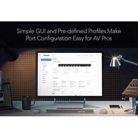 NETGEAR AV Line M4350-24X4V - Switch - L3 - Managed - 24 x 100 / 1000 / 2.5G / 5G / 10GBase-T (PoE+) + 4 x 1 / 10 / 25 Gigabit SFP28 - front to back airflow - rack-mountable - PoE+ (576 W) - 10