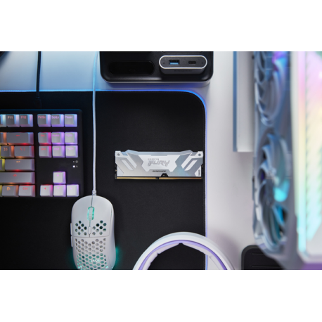 Kingston FURY Renegade RGB - DDR5 - kit - 64 GB: 2 x 32 GB - DIMM 288-pin - 6400 MHz / PC5-51200 - CL32 - 1.1 V - unbuffered - on-die ECC - white, silver - 1