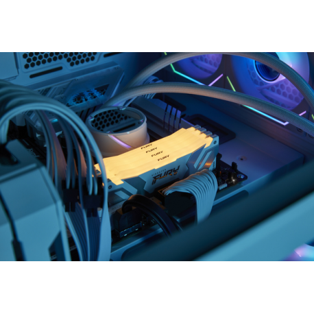 Kingston FURY Renegade RGB - DDR5 - kit - 64 GB: 2 x 32 GB - DIMM 288-pin - 6400 MHz / PC5-51200 - CL32 - 1.1 V - unbuffered - on-die ECC - white, silver - 3