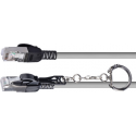 Lindy - Patch cable - RJ-45 (M) to RJ-45 (M) - 2 m - 6 mm - S / FTP, PiMF - CAT 6a - halogen-free, snagless - grey