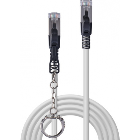 Lindy - Patch cable - RJ-45 (M) to RJ-45 (M) - 3 m - 6 mm - S / FTP, PiMF - CAT 6a - halogen-free, snagless - grey - 1