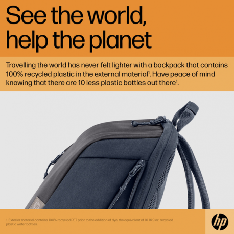 HP Travel - Notebook carrying backpack - 18L - 15.6" - iron grey, forged iron - for Victus by HP Laptop 15; Laptop 15, 15s; Pavilion x360 Laptop - 8
