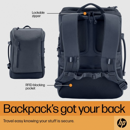 HP Travel - Notebook carrying backpack - up to 15.6" - iron grey - for Victus by HP Laptop 15; Laptop 15s; Pavilion x360 Laptop; Pro x360 - 11
