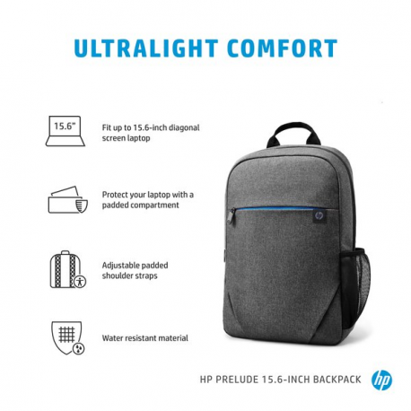 HP Prelude - Notebook carrying backpack - 13.3" - 15.6" - for HP 15; ENVY x360; Pavilion Aero 13; Pavilion Gaming 15; Pavilion x360; Pro x360 - 6