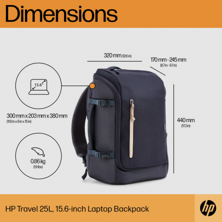 HP Travel - Notebook carrying backpack - up to 15.6" - forged iron - for Victus by HP Laptop 15; Laptop 15, 15s; Pavilion x360 Laptop - 13