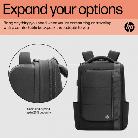 HP Renew Executive - Notebook carrying backpack - 16.1" - black - for HP 250 G9 Notebook; Fortis 11 G9 Q Chromebook - 14
