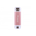 Transcend ESD310P - SSD - 1 TB - external (portable) - USB 3.2 Gen 2x1 (USB-C connector) - pink