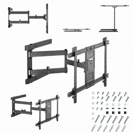 Gembird WM-80ST-05 - Mounting kit (wall mount) - for LCD TV - full motion - plastic, steel - black - screen size: 37"-80" - 8