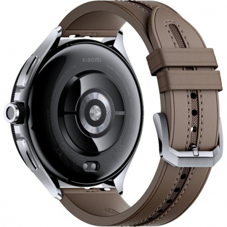 Xiaomi Watch 2 Pro - 46 mm - silver stainless steel - smart watch with strap - leather - brown - wrist size: 135-205 mm - display 1.43" - 32 GB - NFC, Wi-Fi, Bluetooth - 54.5 g - 4