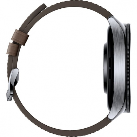 Xiaomi Watch 2 Pro - 46 mm - silver stainless steel - smart watch with strap - leather - brown - wrist size: 135-205 mm - display 1.43" - 32 GB - NFC, Wi-Fi, Bluetooth - 54.5 g - 5