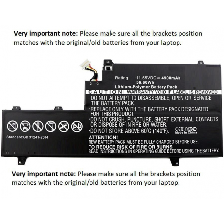 CoreParts - Laptop battery - lithium polymer - 4900 mAh - 56.6 Wh - black - for HP EliteBook x360 1030 G2 Notebook - 0