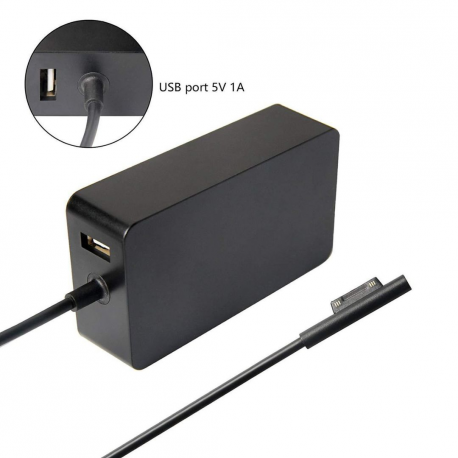 CoreParts - Power adapter - AC - 60 Watt - black - for Microsoft Surface Pro (Mid 2017), Pro 3, Pro 4, Pro 6, Pro 7 - 0
