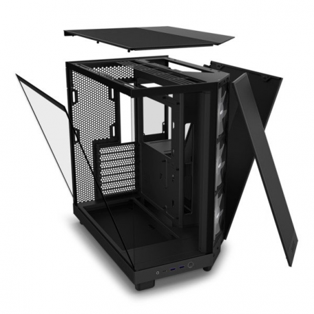 NZXT H series H6 Flow RGB - Mid tower - ATX - windowed side panel (tempered glass) - no power supply - matte black - USB/Audio - 26